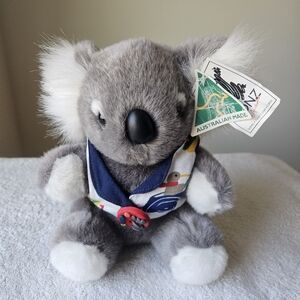 Vintage Gray Koala Stuffed Animal Plush Toy Made In Australia